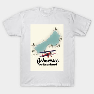 Gelmersee Switzerland lake map T-Shirt